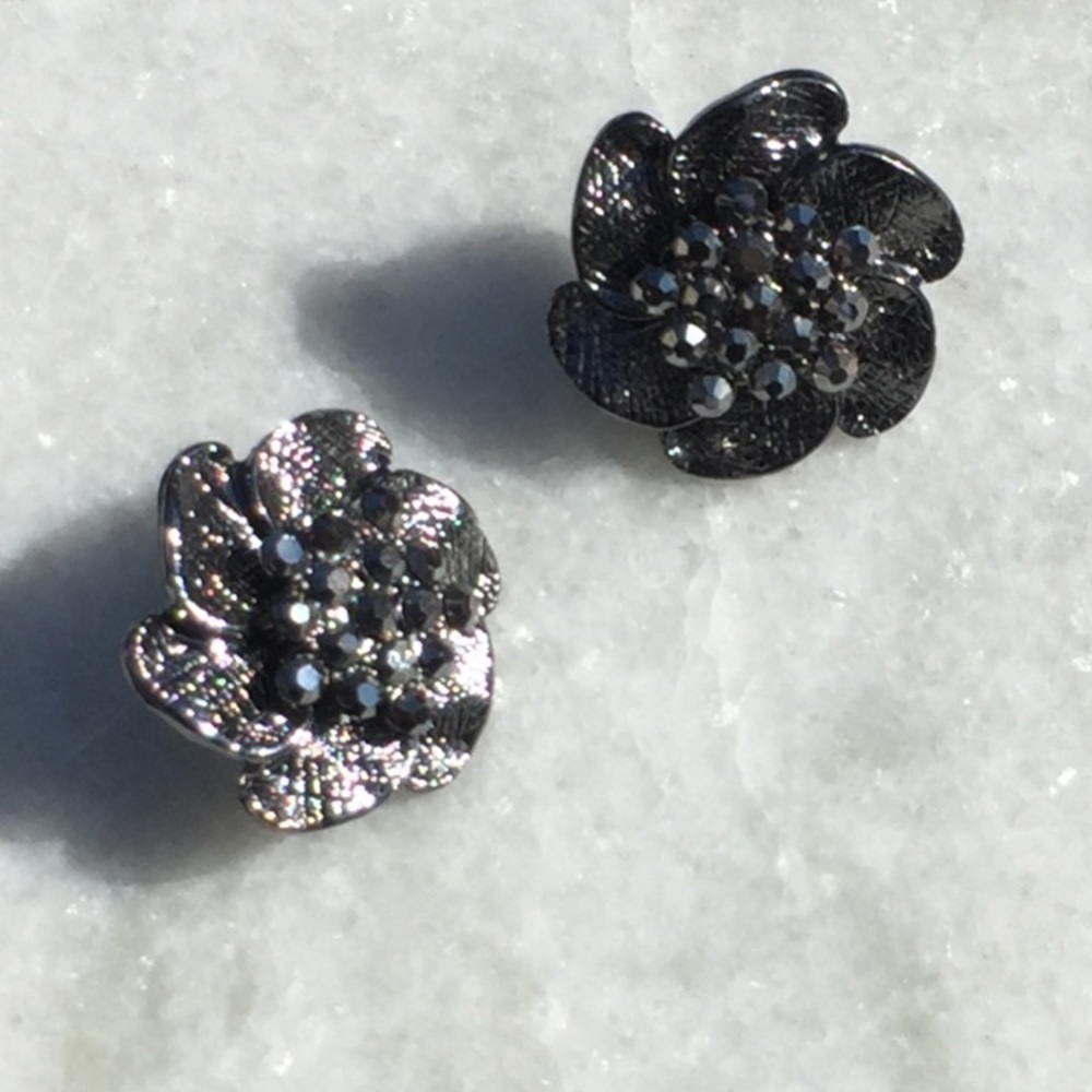 Black Flower Earrings
